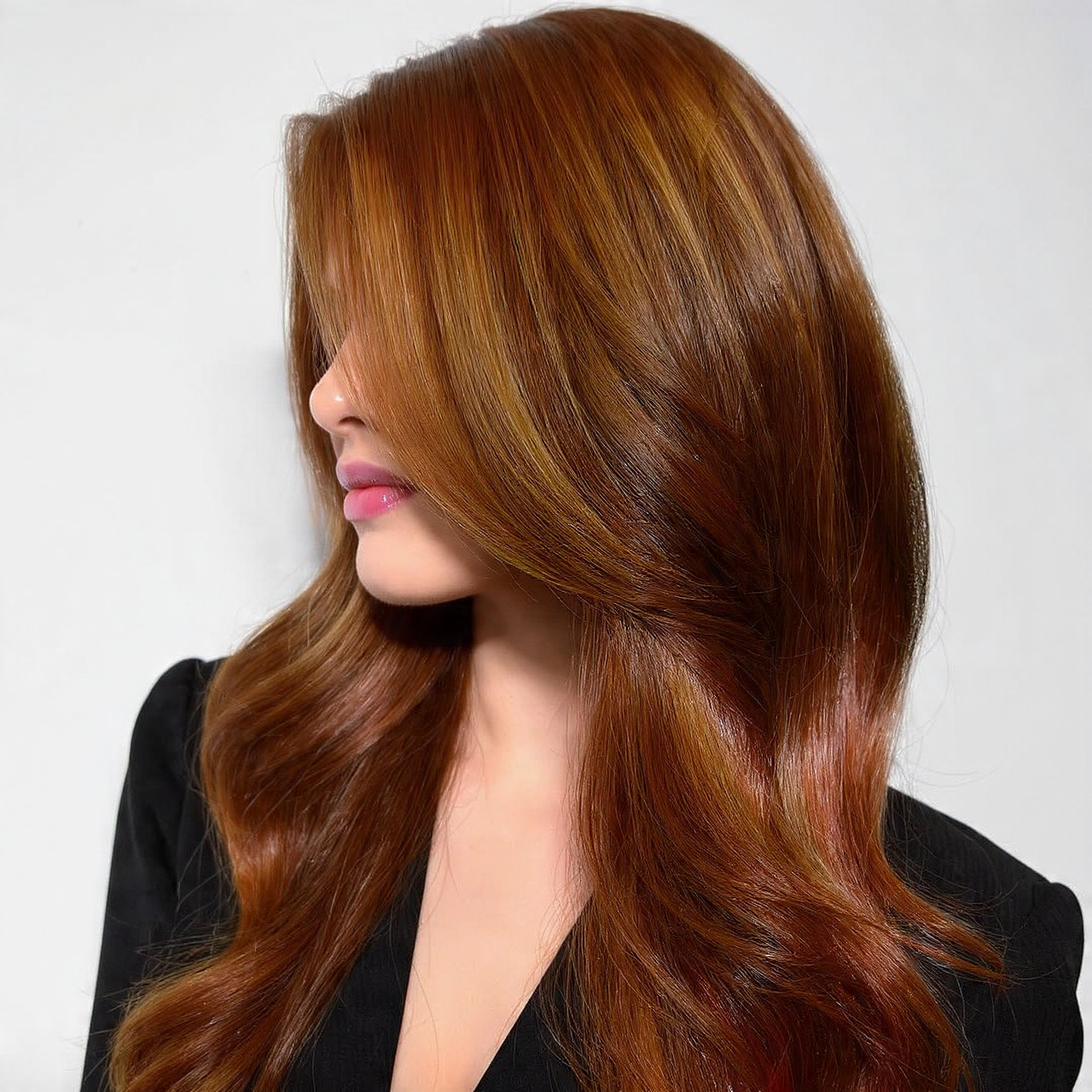 Auburn Hair Ideas with Glossy Finish