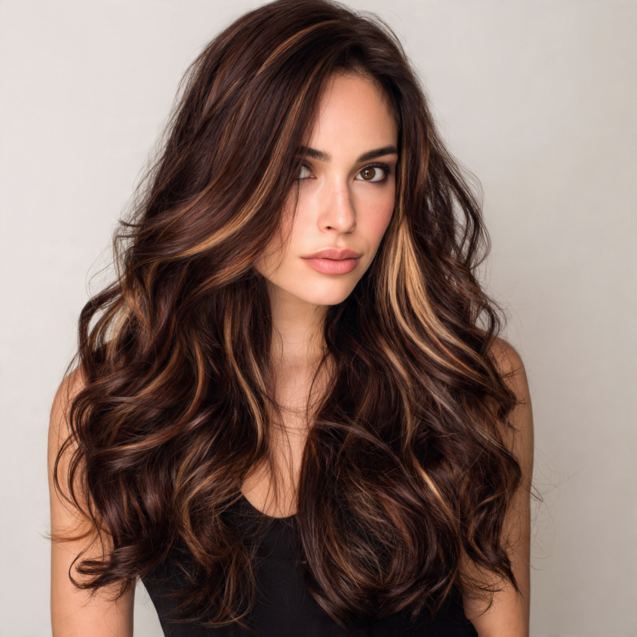 Brunette Base Calico Hair Color Ideas