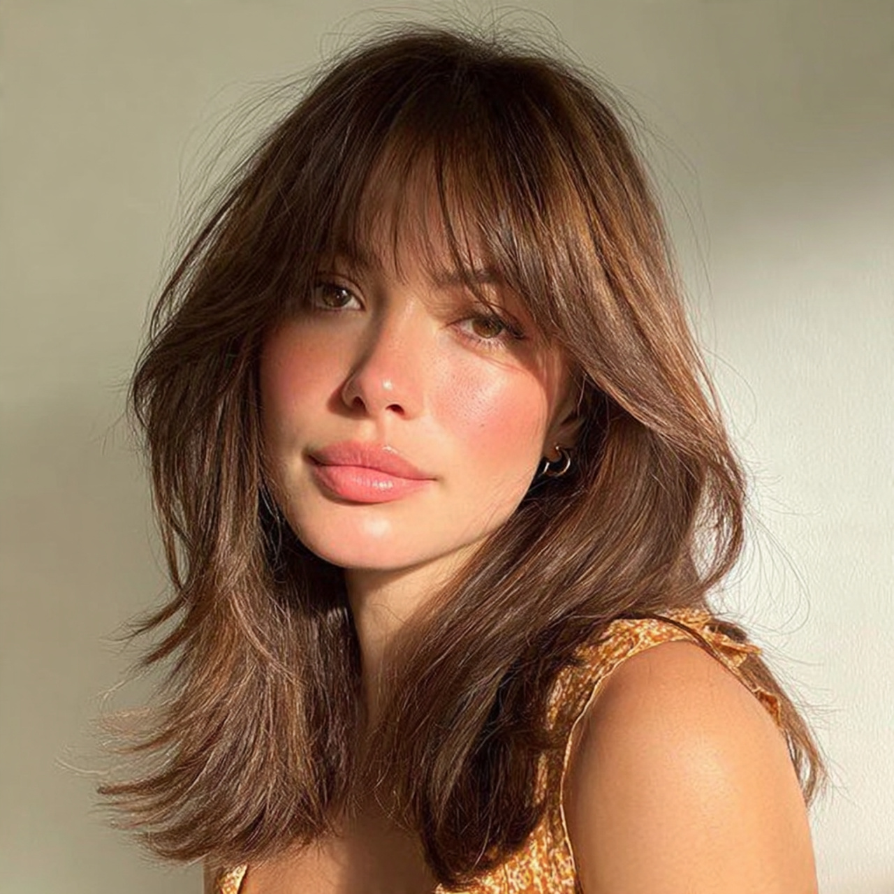 Medium Hair with Curtain Bangs Ideas