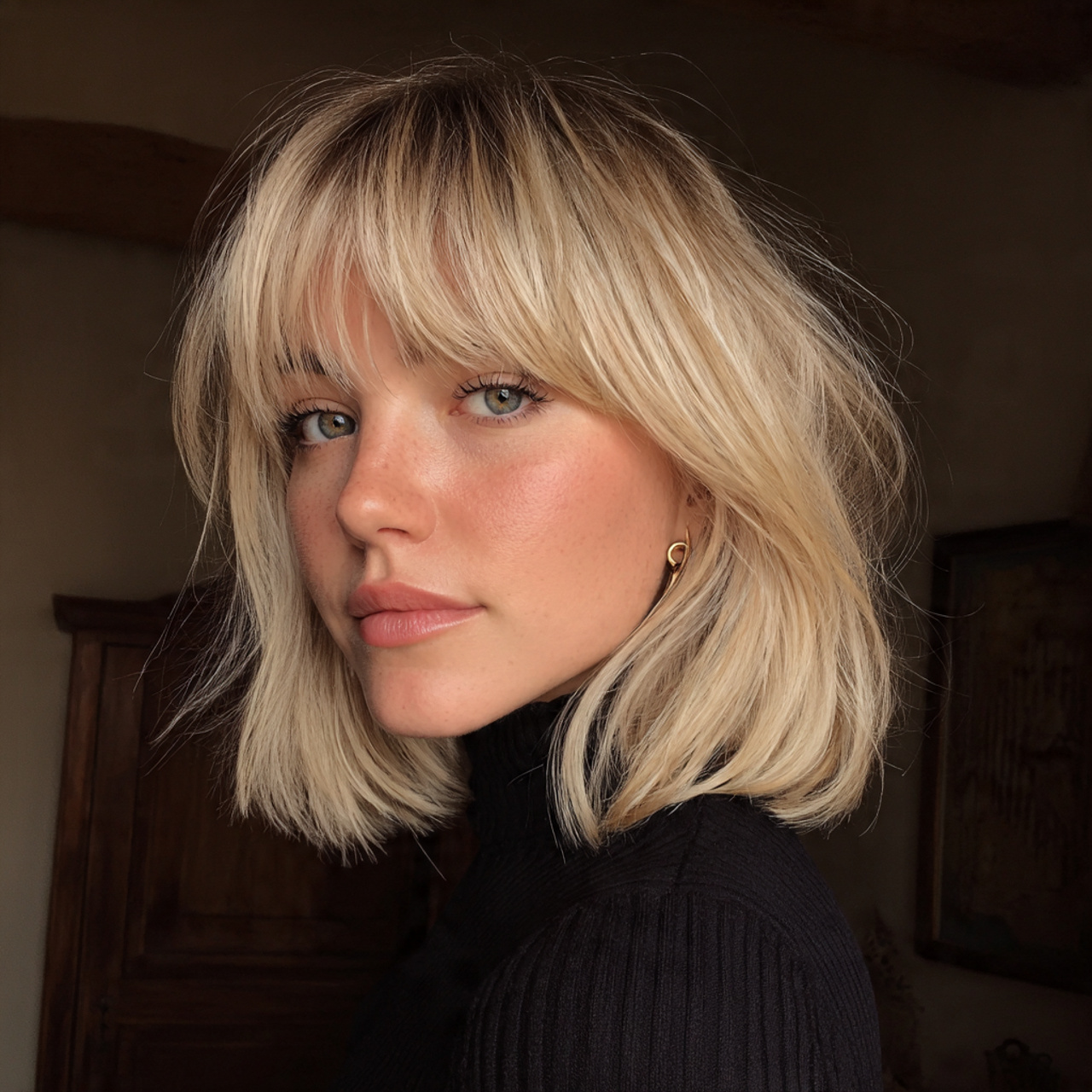 Shoulder Length Hairstyles with Bangs Ideas