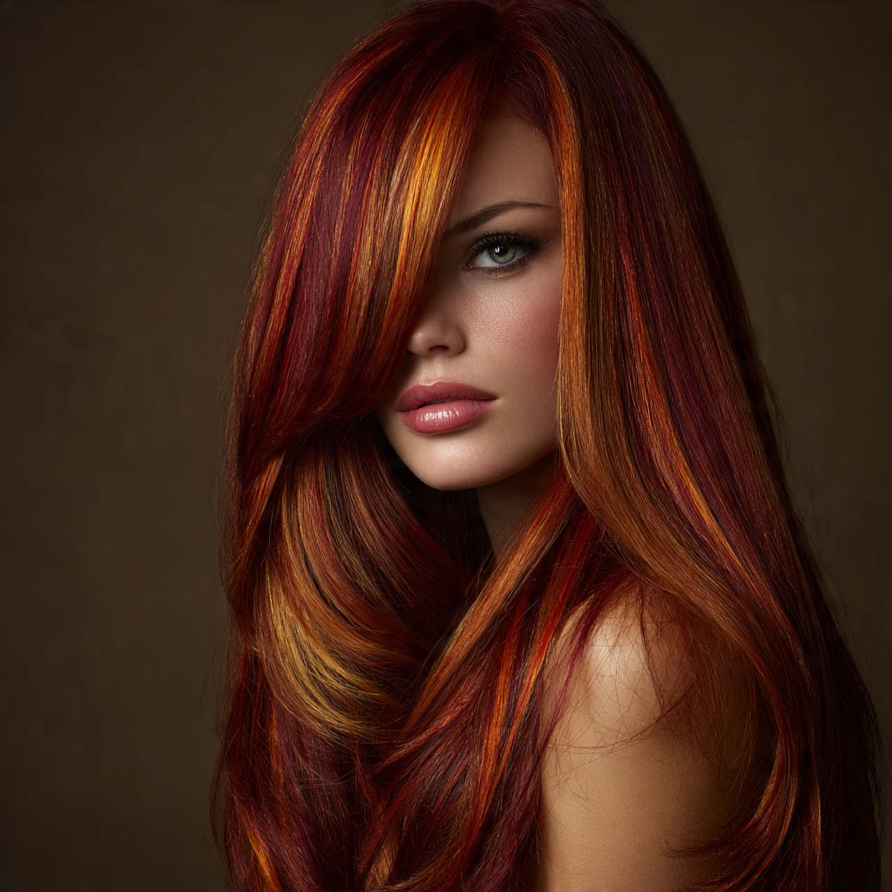Vibrant Red Calico Hair Color Ideas