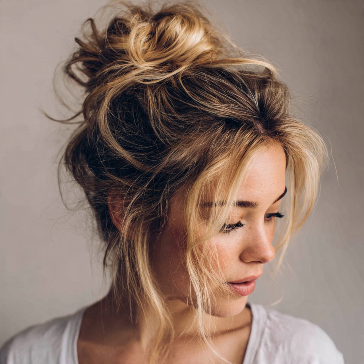 Messy Bun Hairstyle Ideas