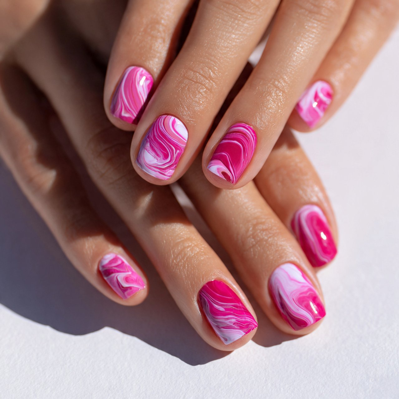 Pink Swirl Nail Art Ideas
