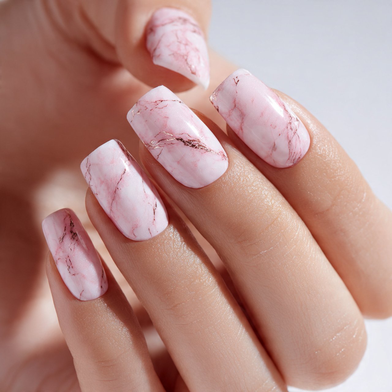 Pink Marble Nail Art Ideas