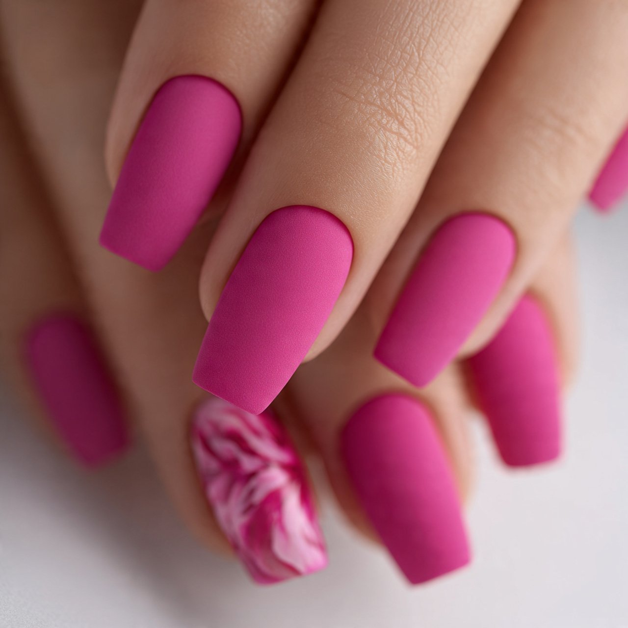 Matte Pink Nails Ideas