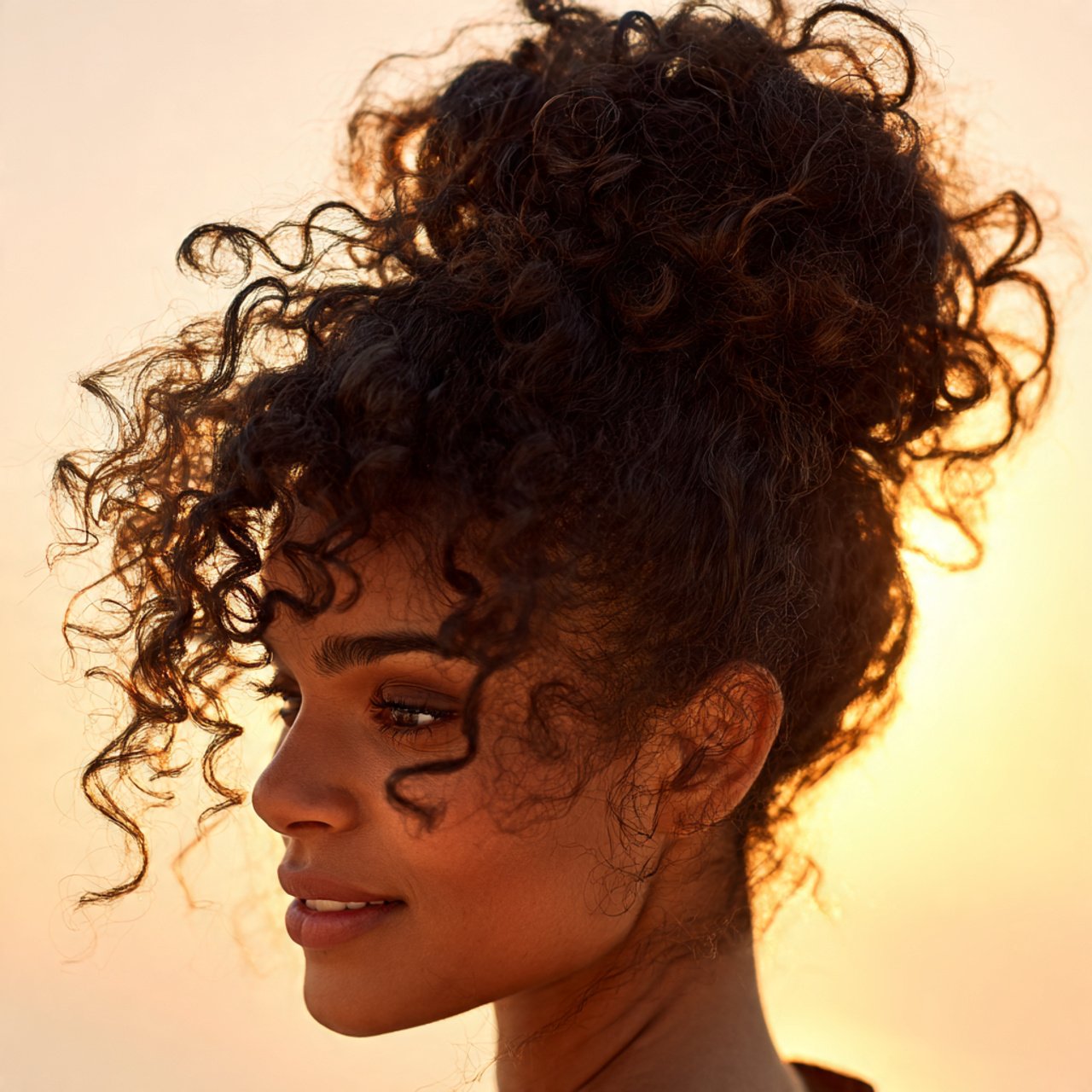 Curly Bun Hairstyle Ideas