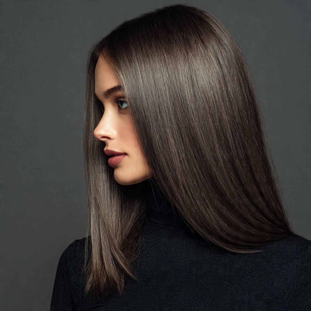 Cool Ash Dark Brown Hair