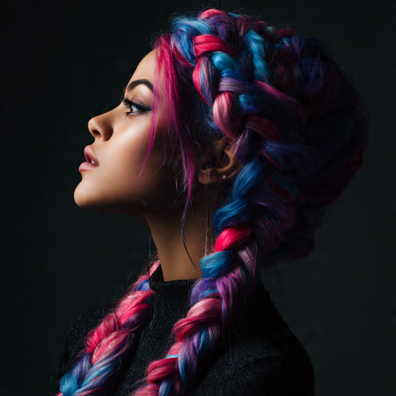 Cute Braided Hairstyles Ideas with Colorful Extensions