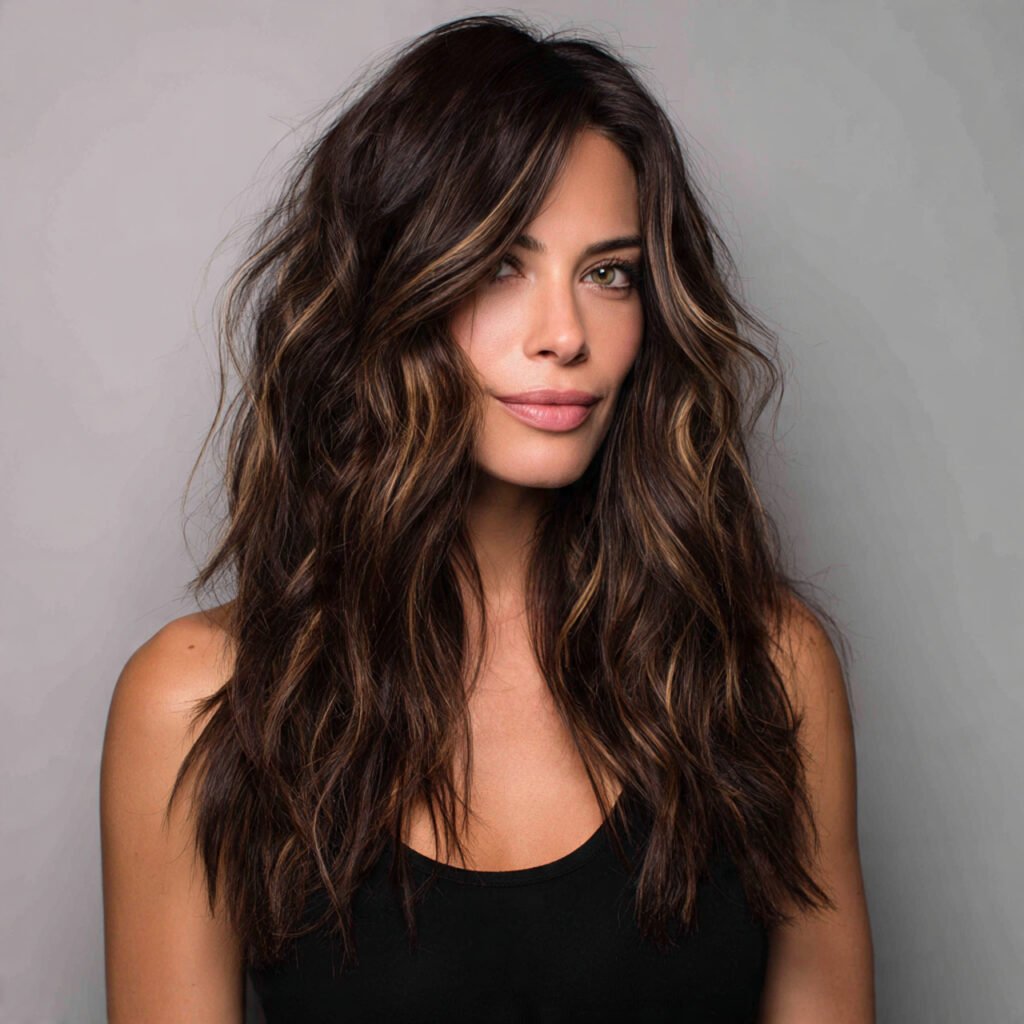 Dark Brunette with Highlights