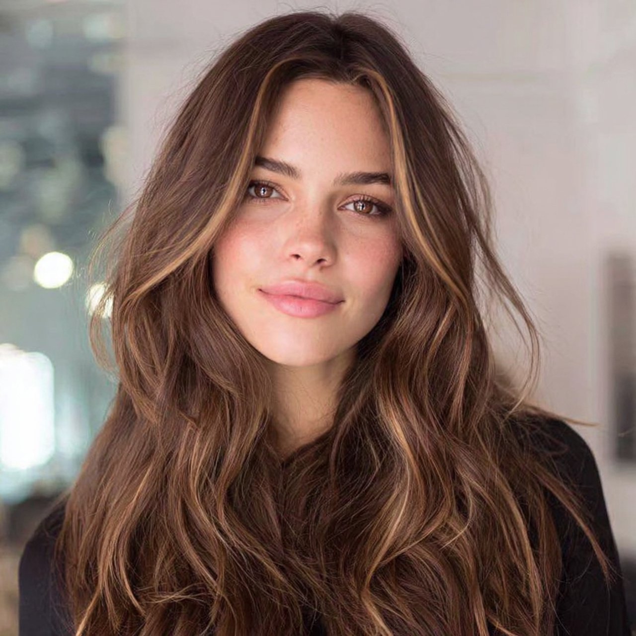 Face-Framing Brunette Highlights Ideas
