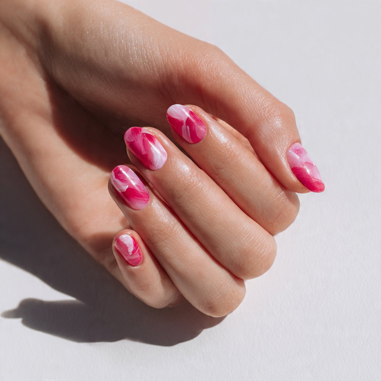 Pink Abstract Nail Designs Ideas