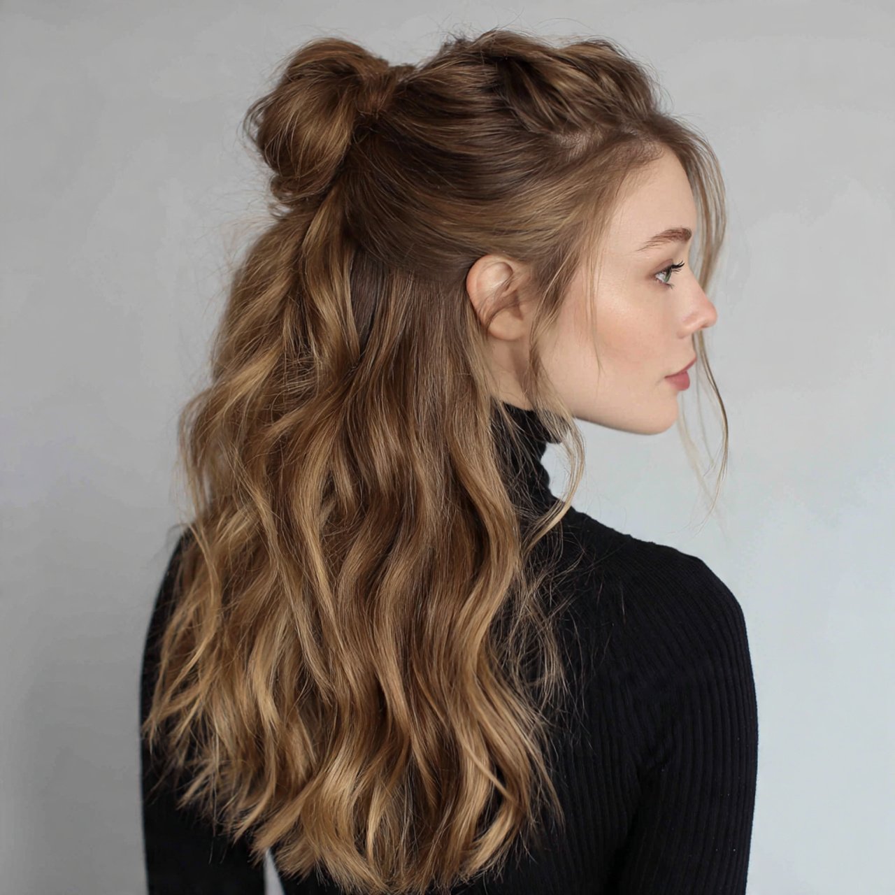Half Up Half Down Hairstyles with Ponytail Ideas