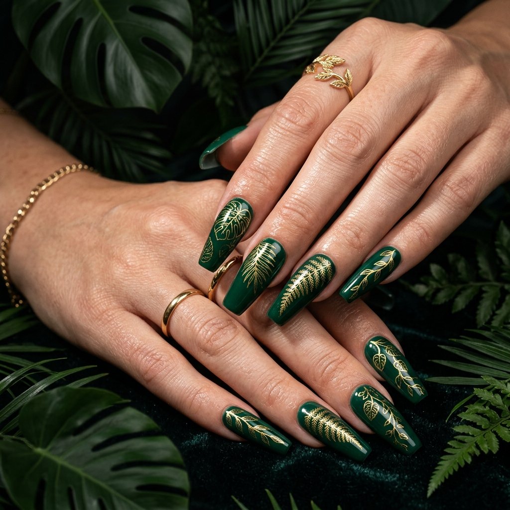 Colorful Spring Nails Ideas to Inspire Your Next Look 30 Leaf and Botanical Nail Ideas