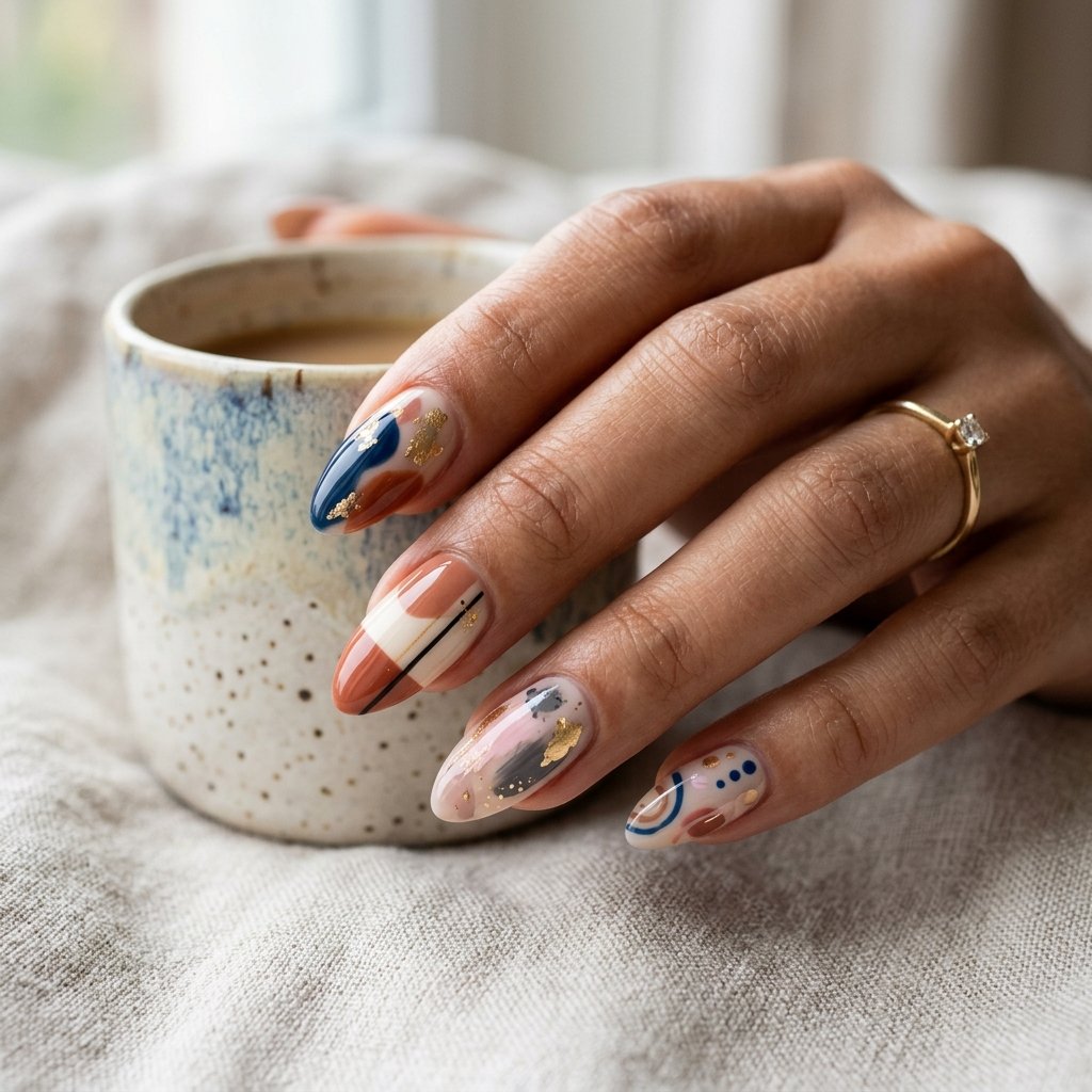 Abstract Almond Nail Art