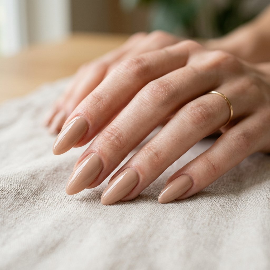 Natural Almond Nails Idea
