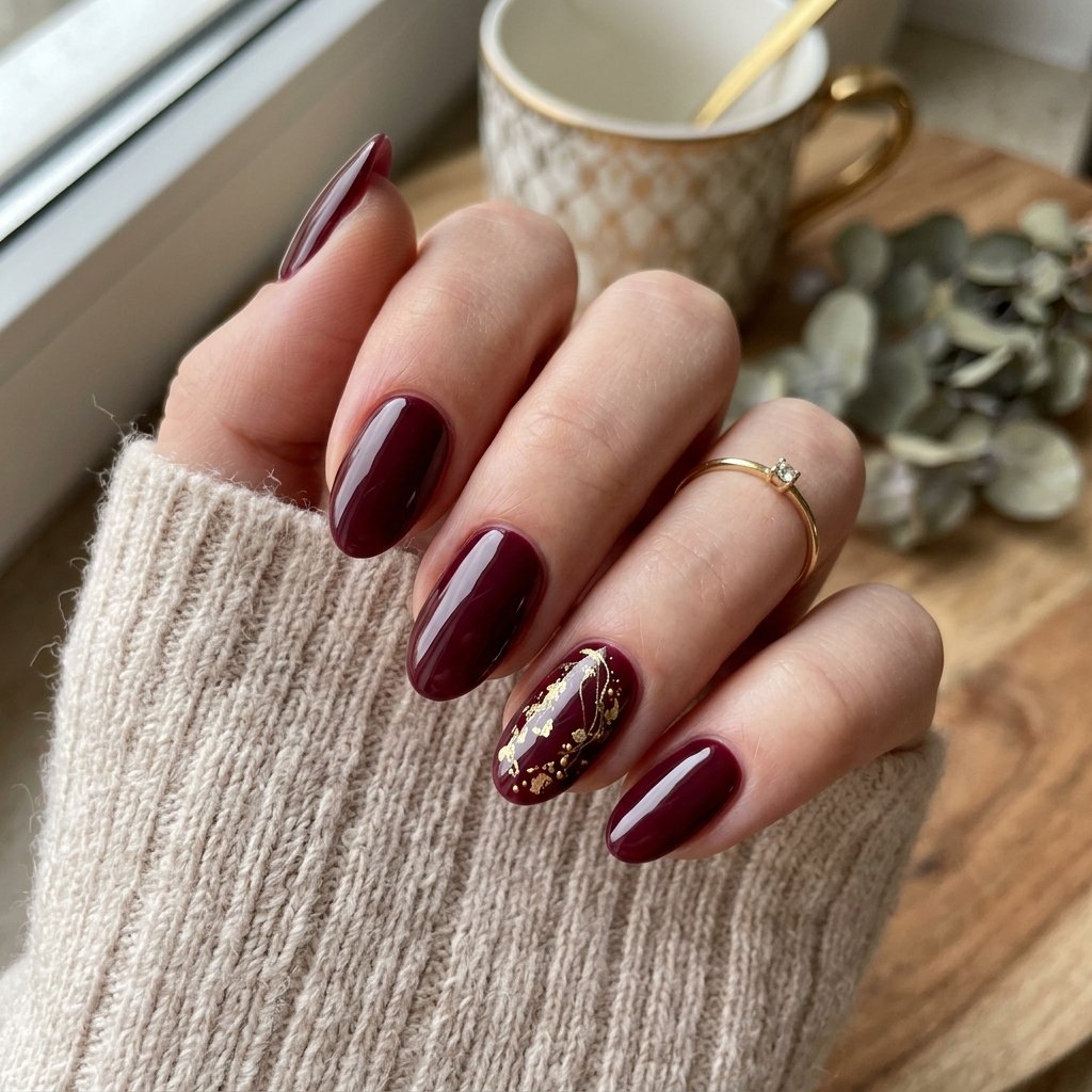 Nails Oval Ideas: 30 Beautiful Designs to Inspire Your Next Manicure 7 Burgundy Oval Nail Design