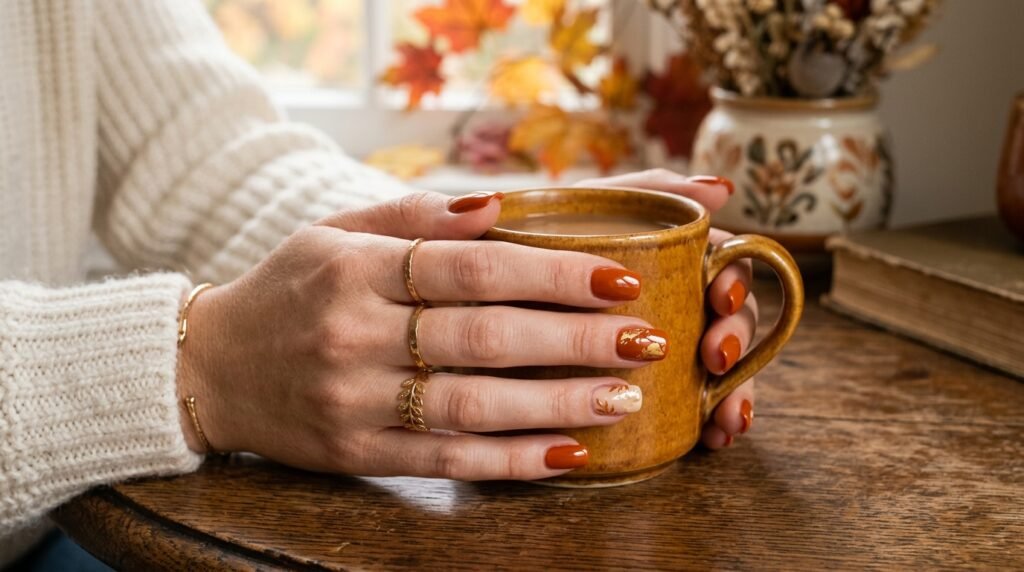 Nails Orange Ideas: 30 Creative Looks to Inspire Your Next Manicure 2 Burnt Orange Nail Inspiration