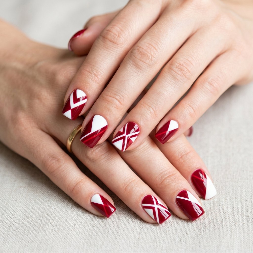 Soft, Glazed & Gorgeous:30 Milky Nails Ideas for Every Mood and Season 15 Milky Geometric Nails Ideas