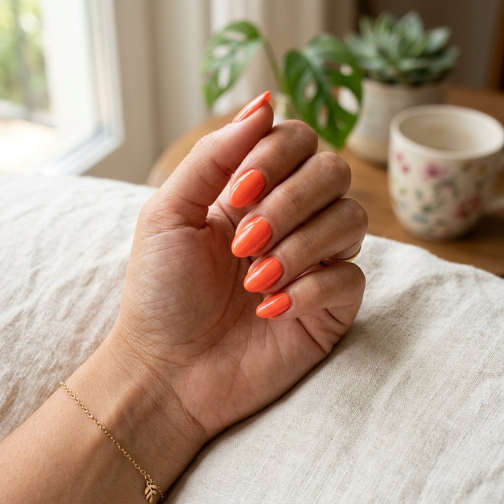 Nails Orange Ideas: 30 Creative Looks to Inspire Your Next Manicure 17 Coral Orange Nail Shade