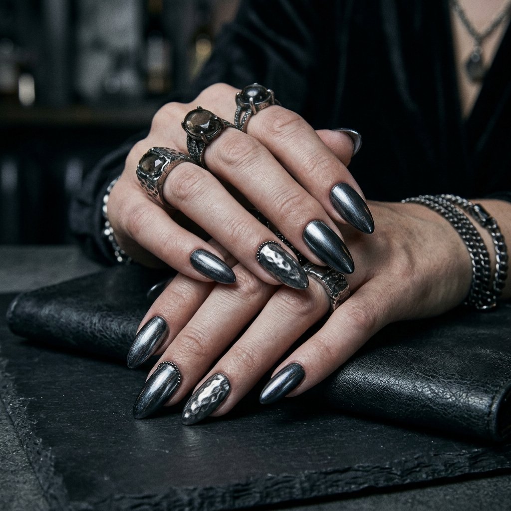 Dark Metallic Nail Statements