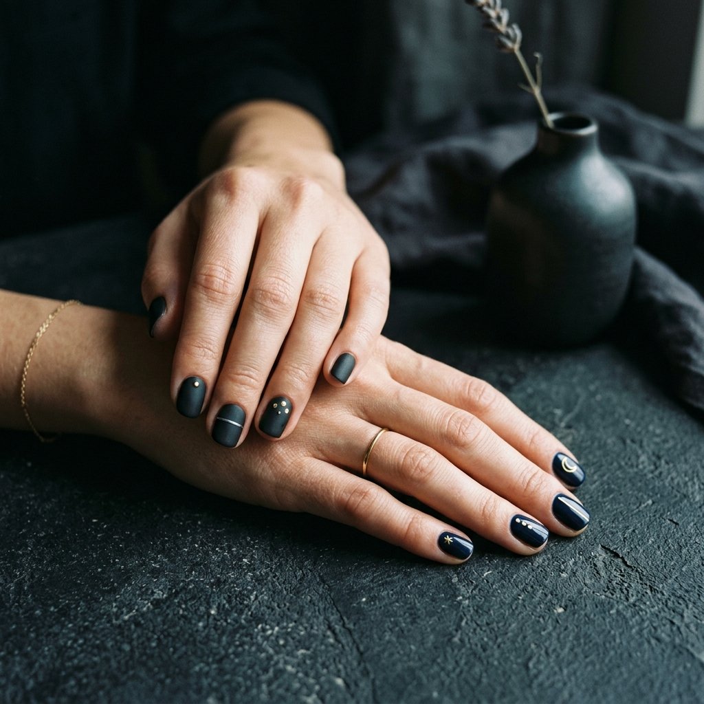 Dark Minimalist Nail Expressions