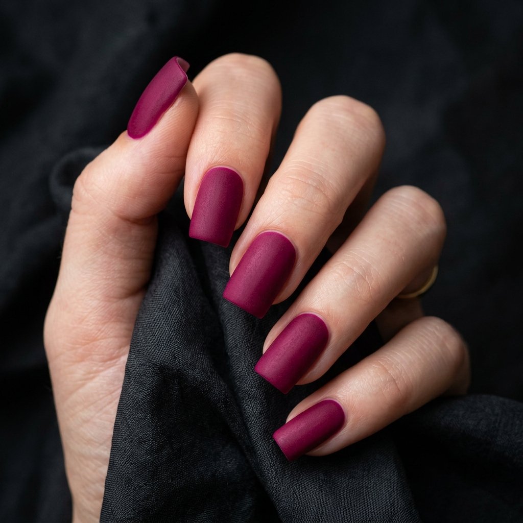 Dark Pink Nails