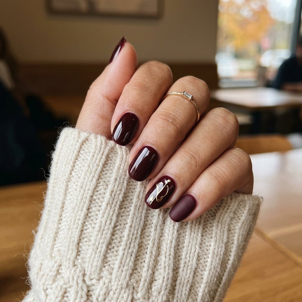 Deep Burgundy Nail 
