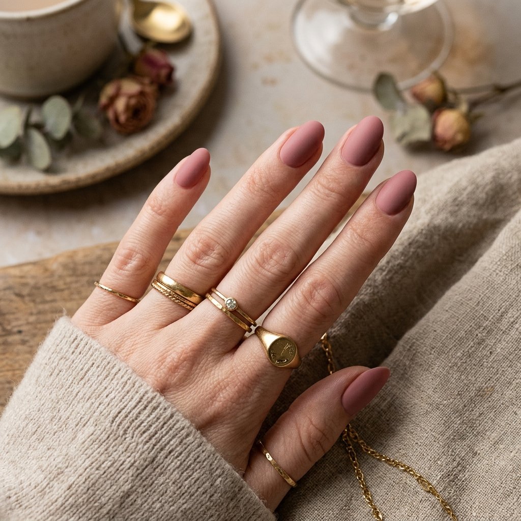 Dusty Rose Nails