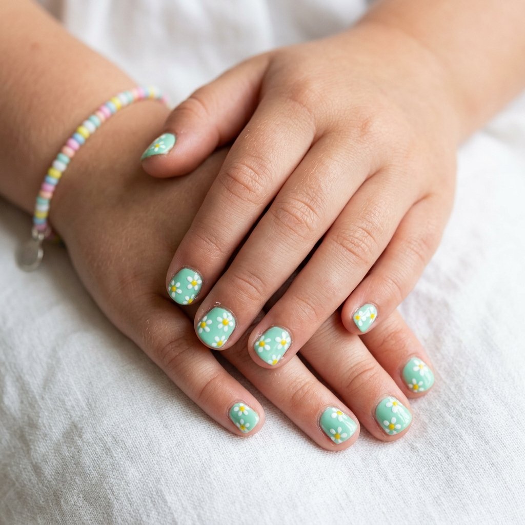 30 Nails for Kids Ideas: Cute, Creative and Colorful Designs to Try 5 Flower Nails for Kids Ideas
