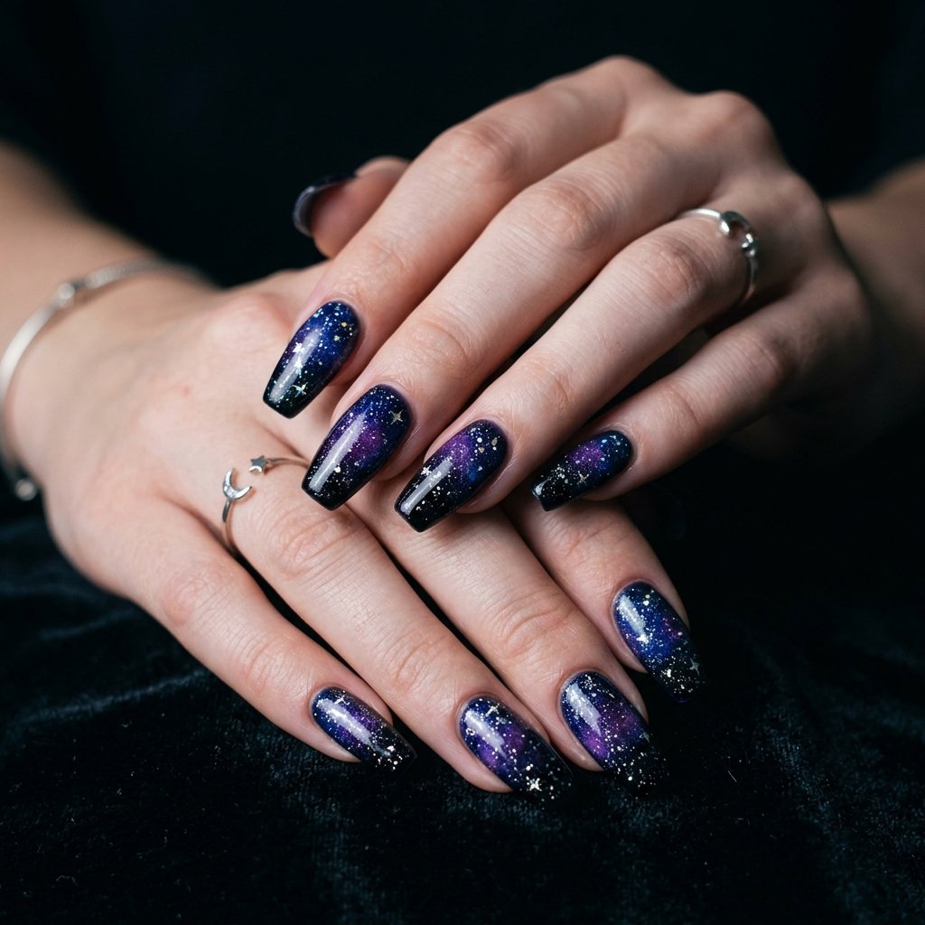 30 Nails Ombre Ideas: Stunning Looks to Inspire Your Next Manicure 27 Galaxy Ombre Nails