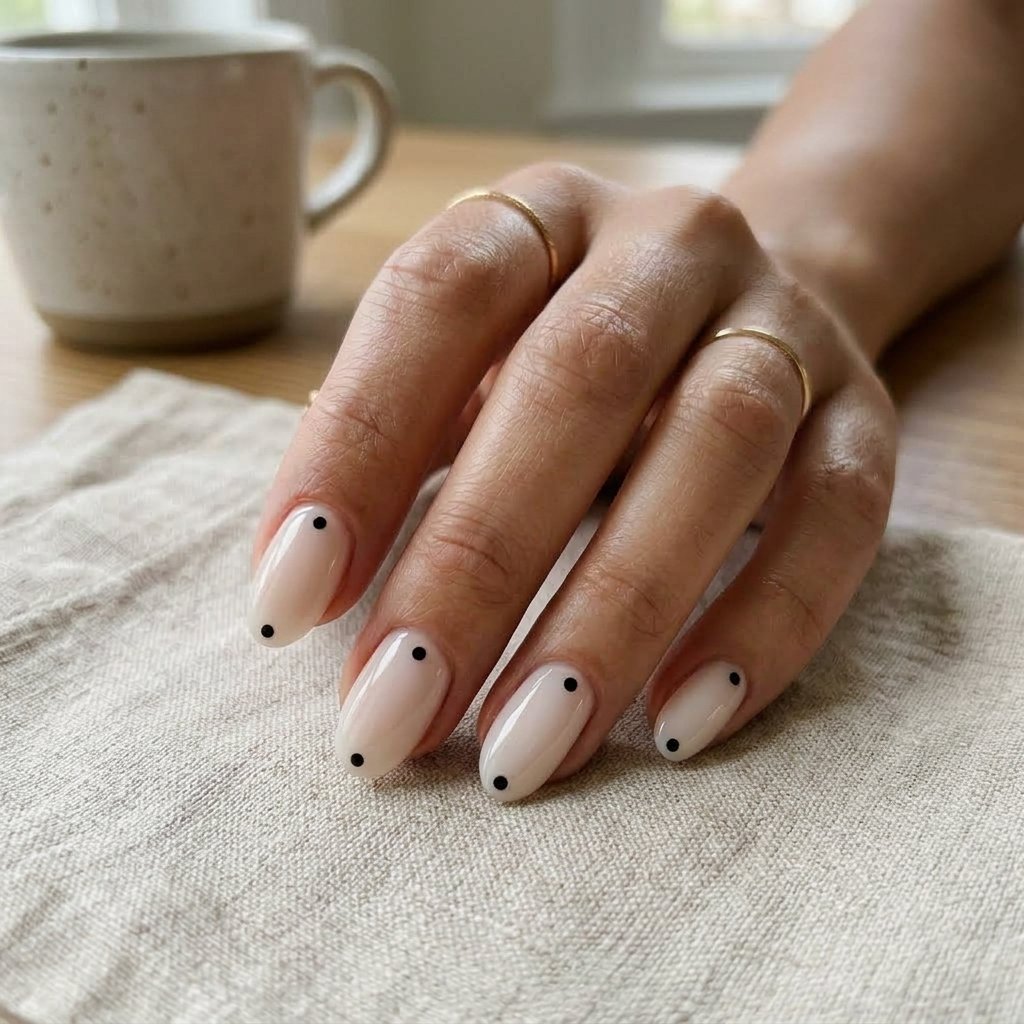 Nails Oval Ideas: 30 Beautiful Designs to Inspire Your Next Manicure 28 Minimalist Dot Oval Nails