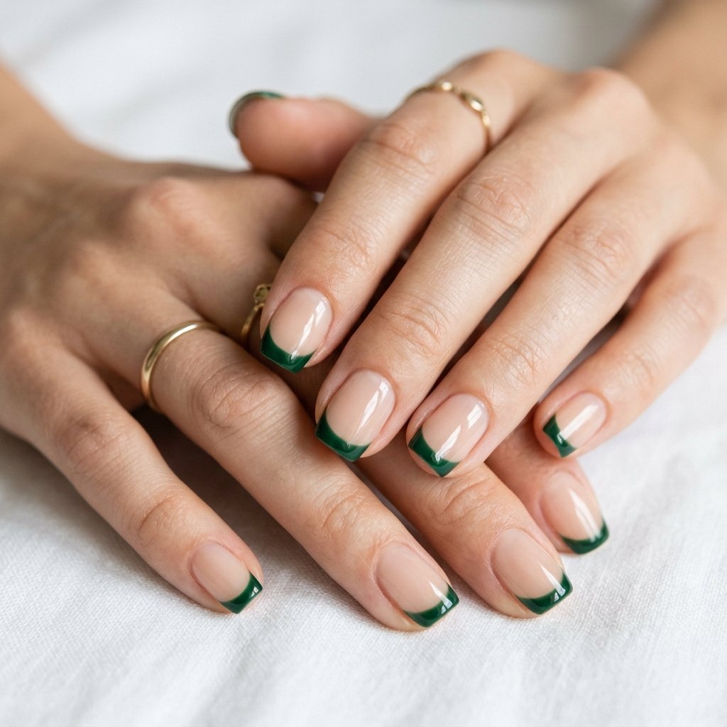 Nails Green French Tip Ideas