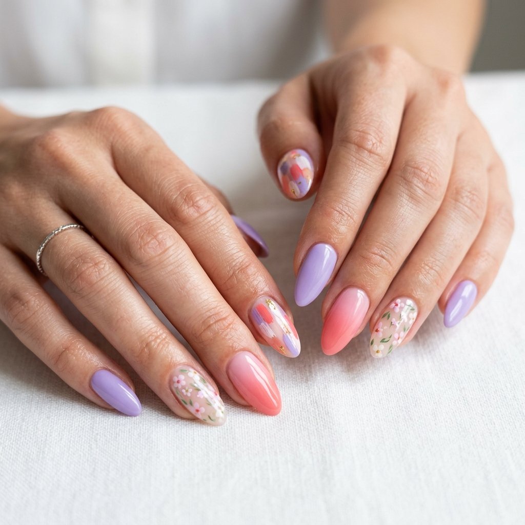 Colorful Spring Nails Ideas to Inspire Your Next Look 31 Mix and Match Spring Nail Ideas