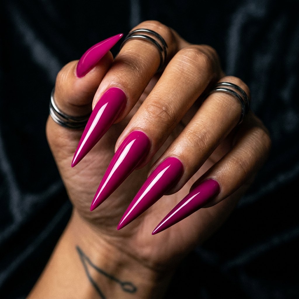 Pink Stiletto Nails
