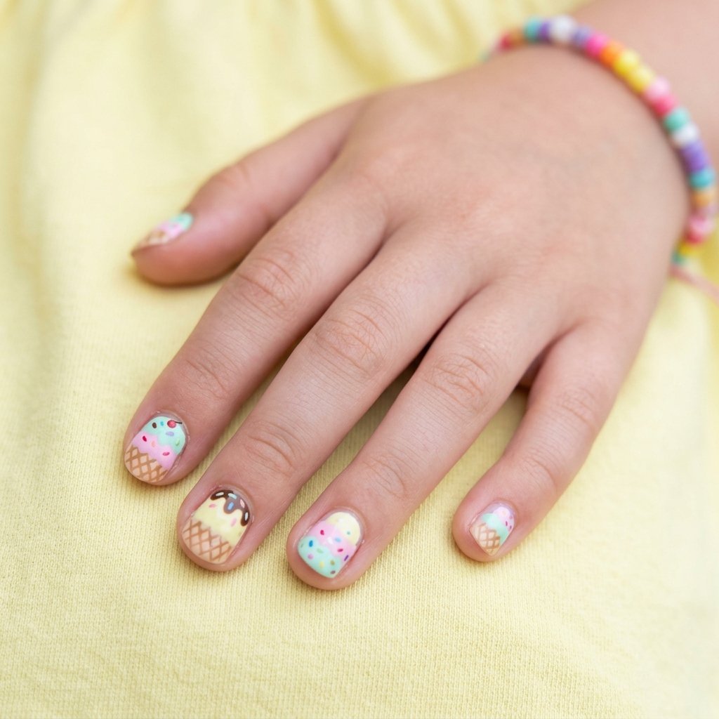 30 Nails for Kids Ideas: Cute, Creative and Colorful Designs to Try 27 Ice Cream Nails for Kids Ideas