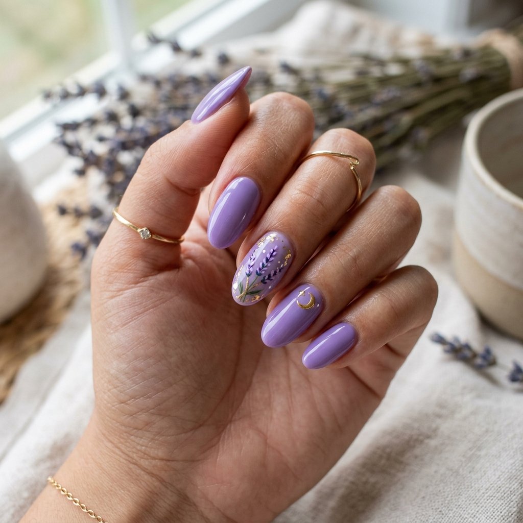 Nails Oval Ideas: 30 Beautiful Designs to Inspire Your Next Manicure 12 Lavender Oval Nail Design