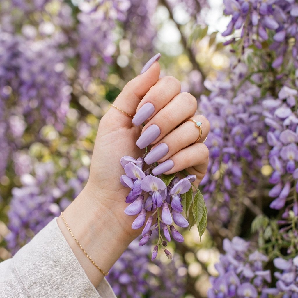 Classy Spring Nails With Lavender Shades