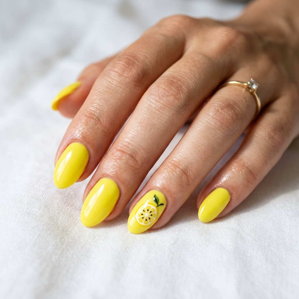 30 Nails Yellow Ideas: The Ultimate Guide to Sunshine Inspired Nail Art 2 Sunny Lemon Nails Yellow