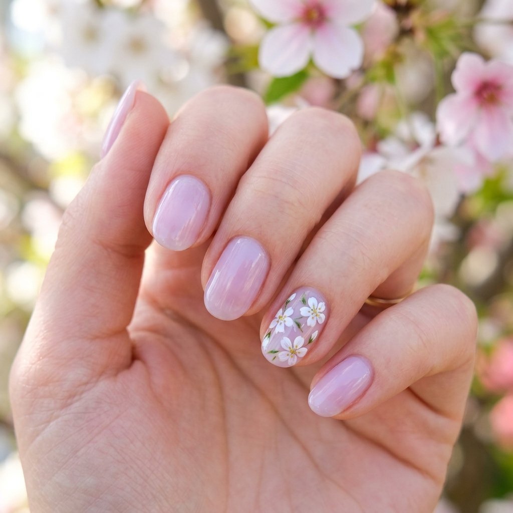 Natural Spring Nails Idea