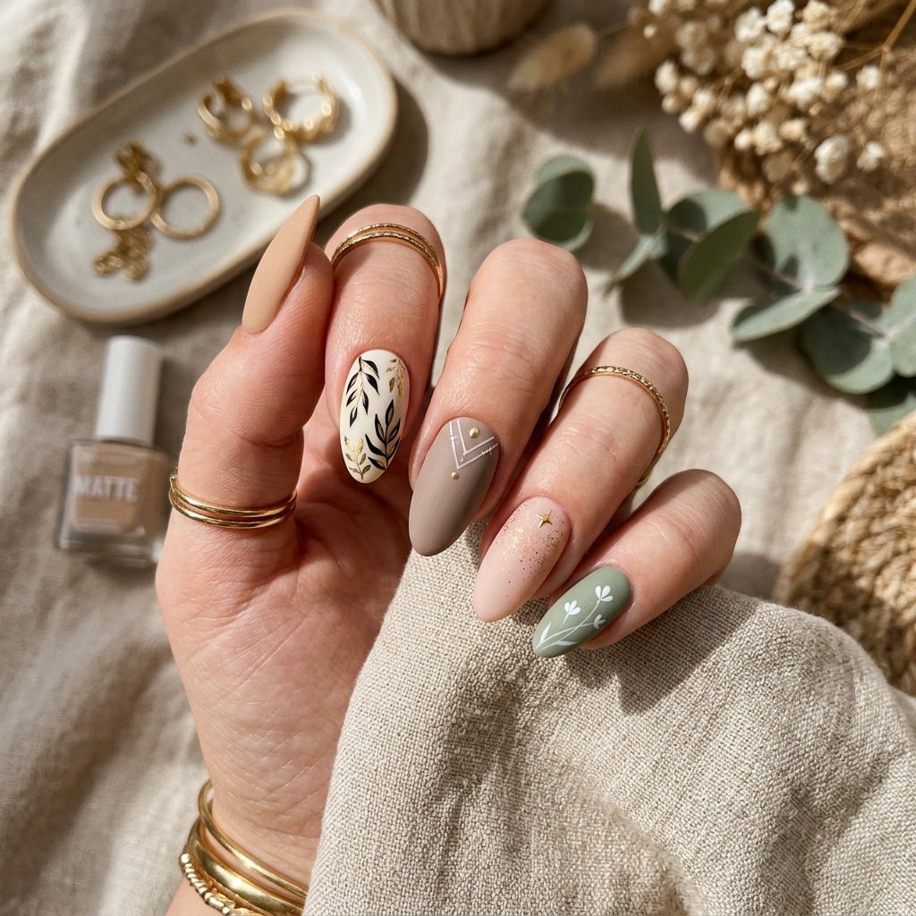 Matte Almond Nail Designs