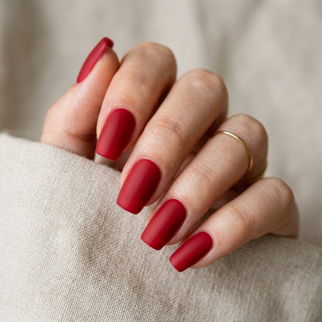 30 Nails Red Ideas: Stunning Ways to Rock the Classic Color 7 Matte Red Nails Ideas