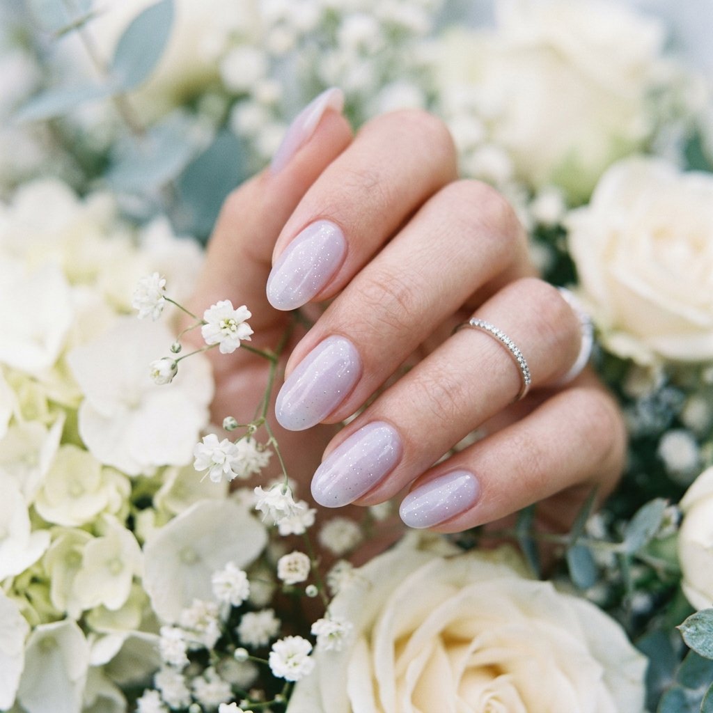 Soft, Glazed & Gorgeous:30 Milky Nails Ideas for Every Mood and Season 2 Milky Lavender Nails Ideas
