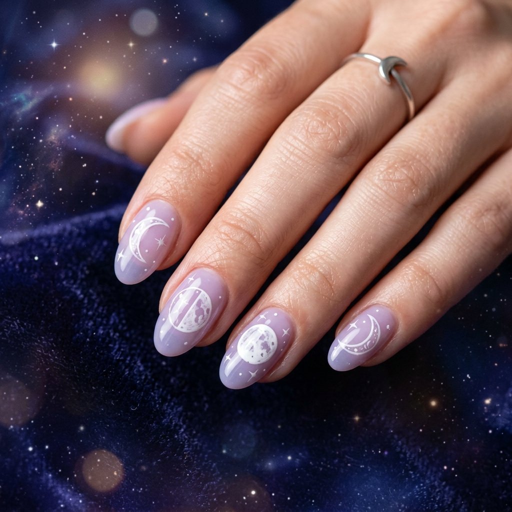 Soft, Glazed & Gorgeous:30 Milky Nails Ideas for Every Mood and Season 13 Milky Moon Nails Ideas