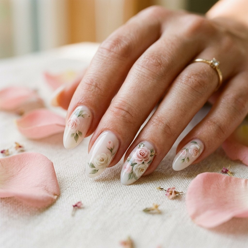 Soft, Glazed & Gorgeous:30 Milky Nails Ideas for Every Mood and Season 18 Milky Rose Nails Ideas