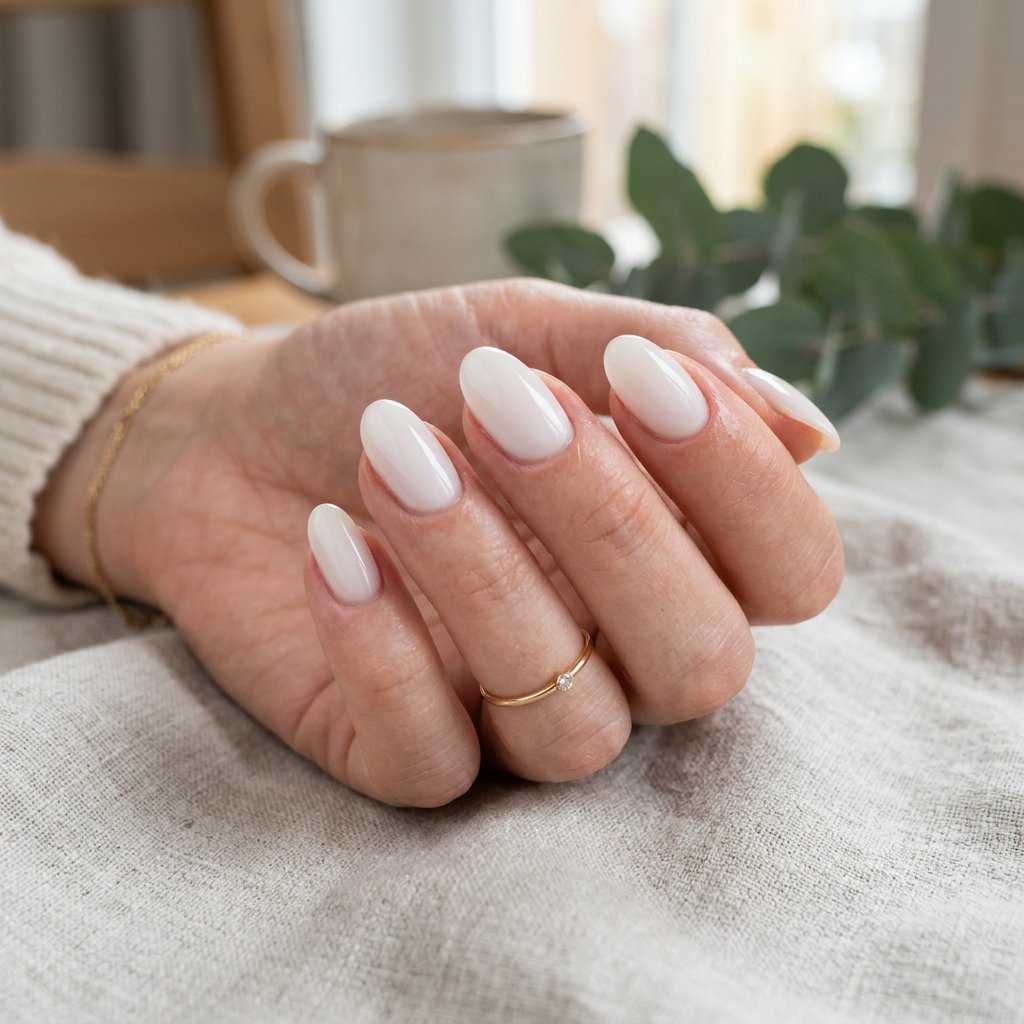 Nails Oval Ideas: 30 Beautiful Designs to Inspire Your Next Manicure 4 Milky White Oval Nails