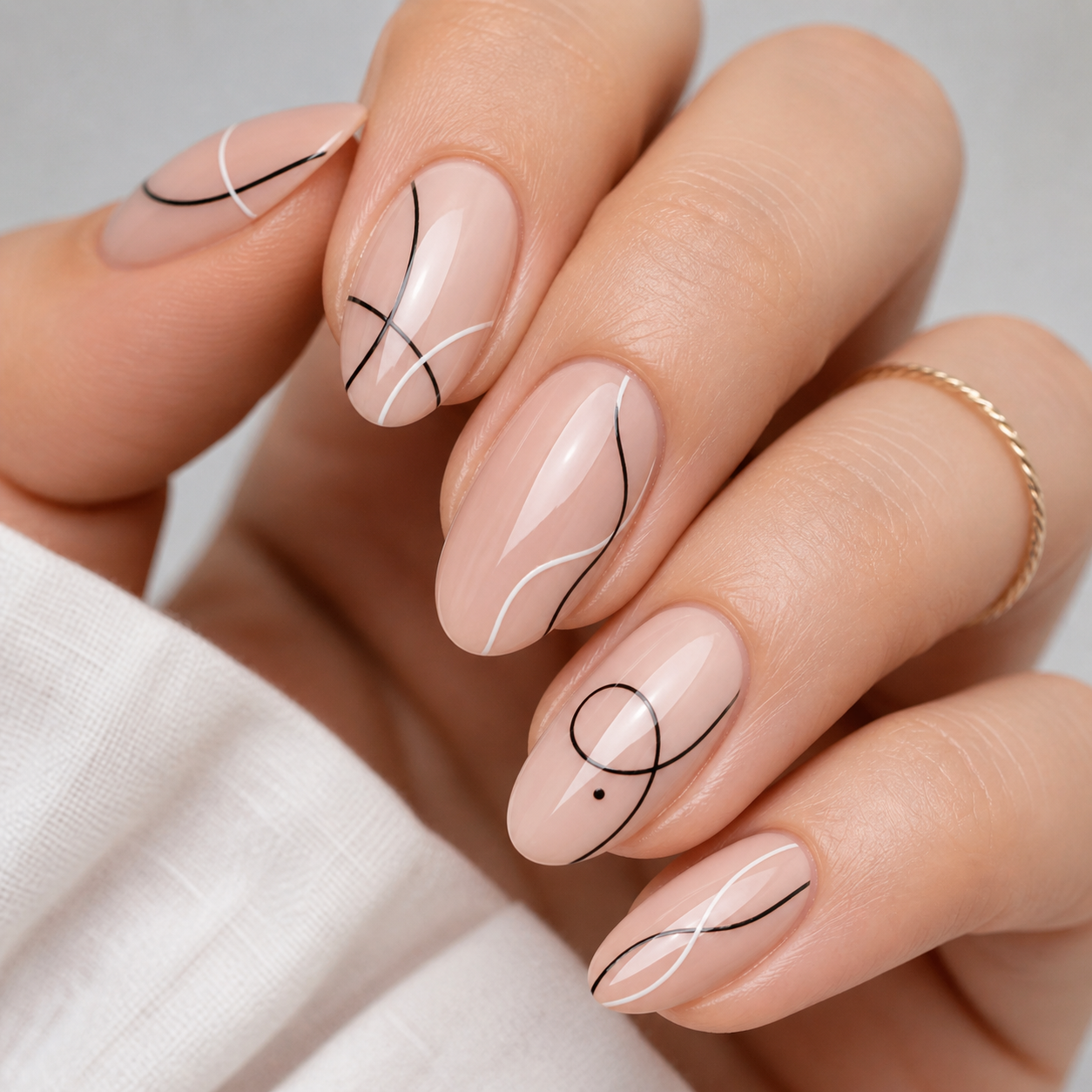 Minimal Line Art Nails Ideas