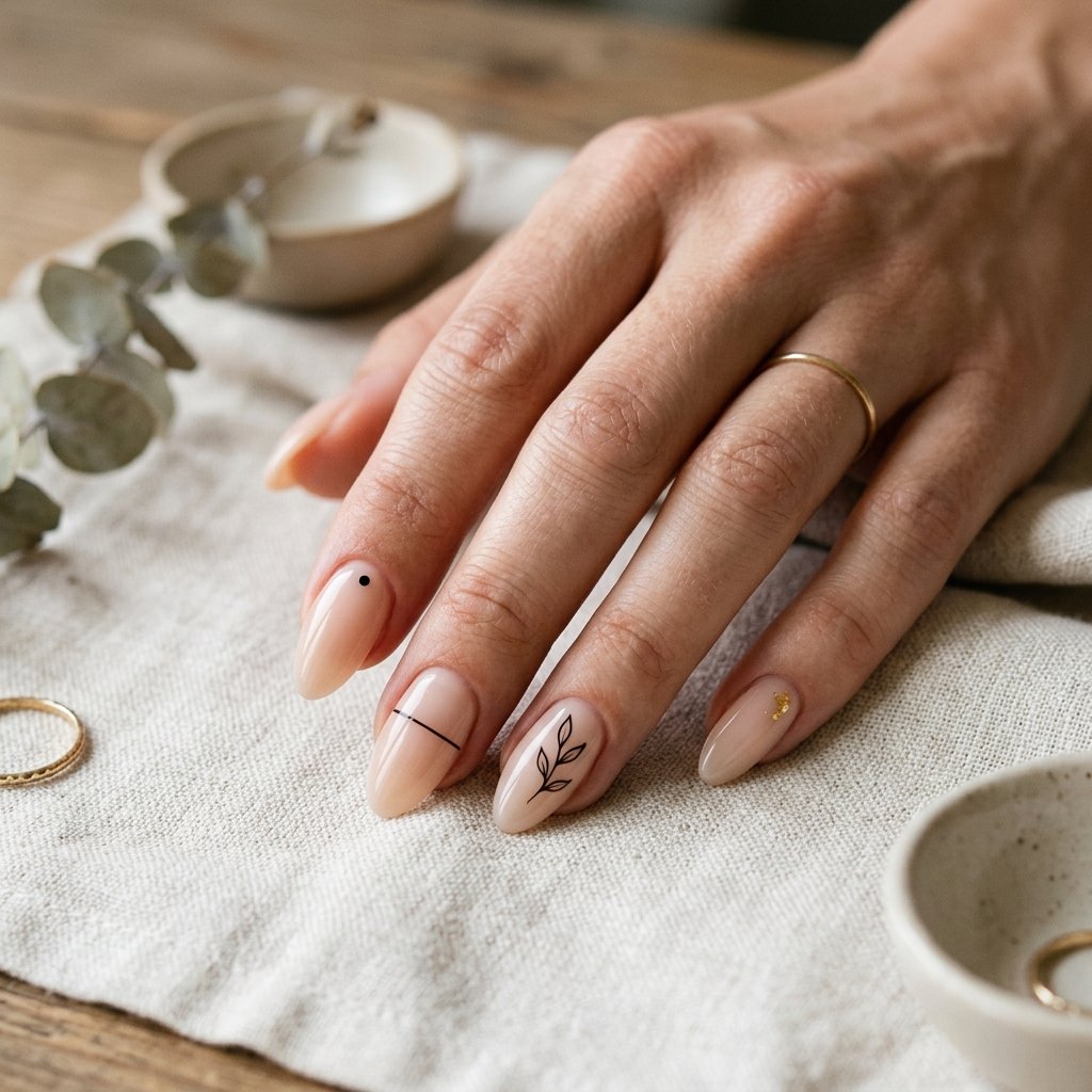 Minimalist Almond Nail Art