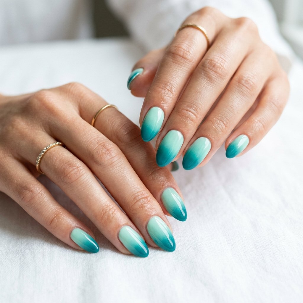 30 Nails Ombre Ideas: Stunning Looks to Inspire Your Next Manicure 12 Mint to Teal Ombre Nails