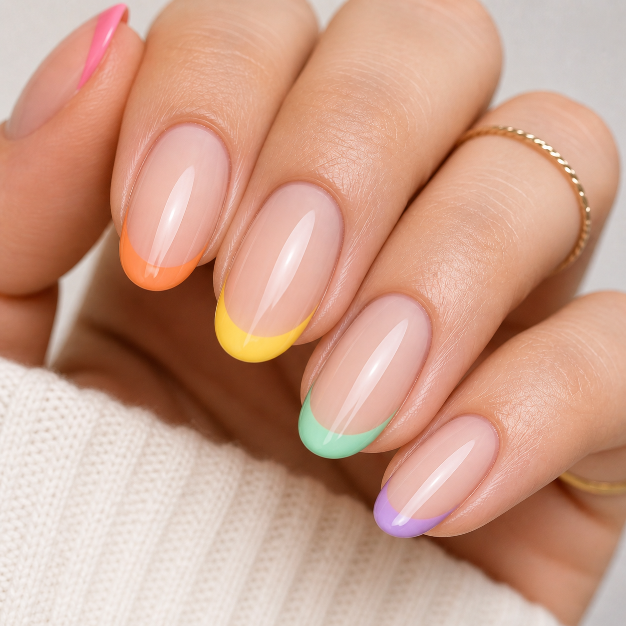 Multicolor Tip Nails Ideas