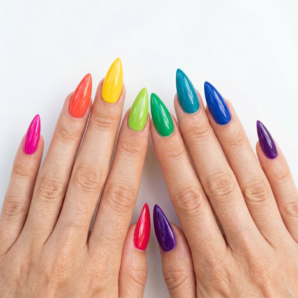 30 Nails Stiletto Ideas: Bold and Beautiful Looks to Inspire Your Next Manicure 30 Multicolored Stiletto Nails Ideas